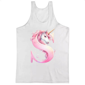 Camiseta Regata Unicornio Alfabeto Letra S