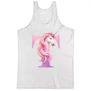 Camiseta Regata Unicornio Alfabeto Letra T