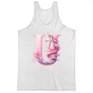 Camiseta Regata Unicornio Alfabeto Letra U
