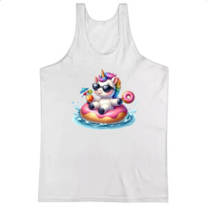 Camiseta Regata Unicornio na boia