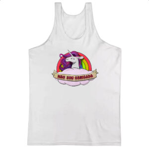 Camiseta Regata Unicornio nao sou obrigada