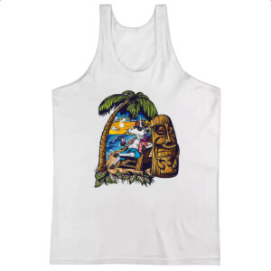 Camiseta Regata Unicornio relaxando de ferias