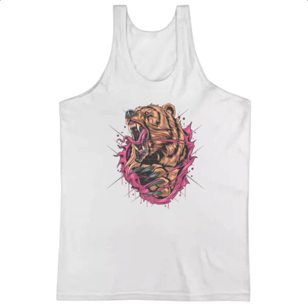 Camiseta Regata Urso cinza rasgando camiseta