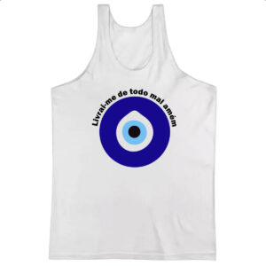 Camiseta Regata Olho grego livrai-me do mal