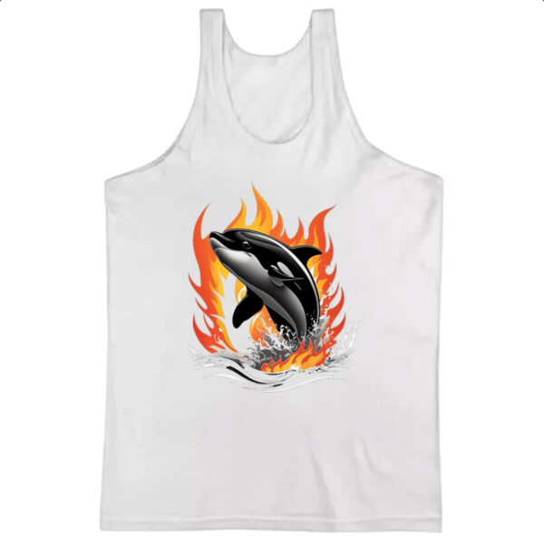 Camiseta Regata Orca ataque elementos de fogo