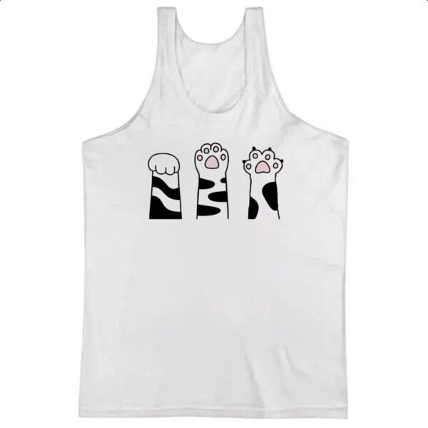 Camiseta Regata Pedra Papel Tesoura gato malhado