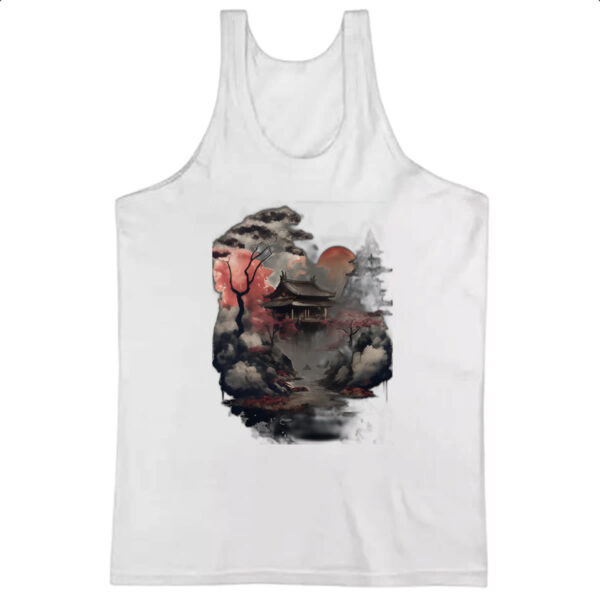 Camiseta Regata Paisagem Asia tinta a oleo