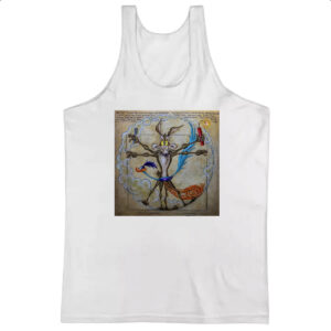 Camiseta Regata Papa Leguas e Coyote Vitruviano Da Vinci