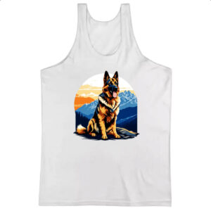 Camiseta Regata Pastor alemao montanhas