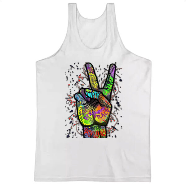 Camiseta Regata Paz e amor grafite
