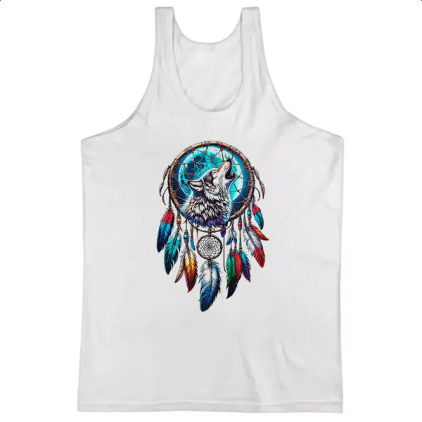 Camiseta Regata Apanhador de sonhos lobo uivando