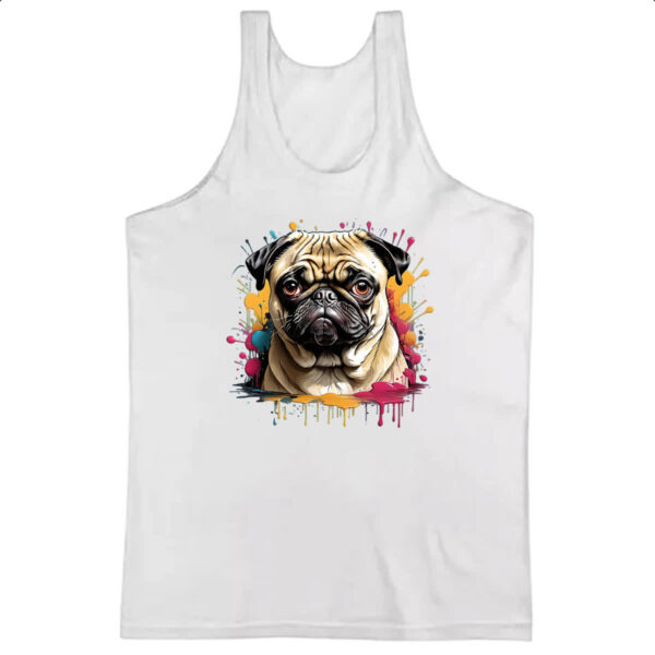 Camiseta Regata Pug Watercolor Splash Art