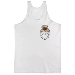 Camiseta Regata Pug no bolso