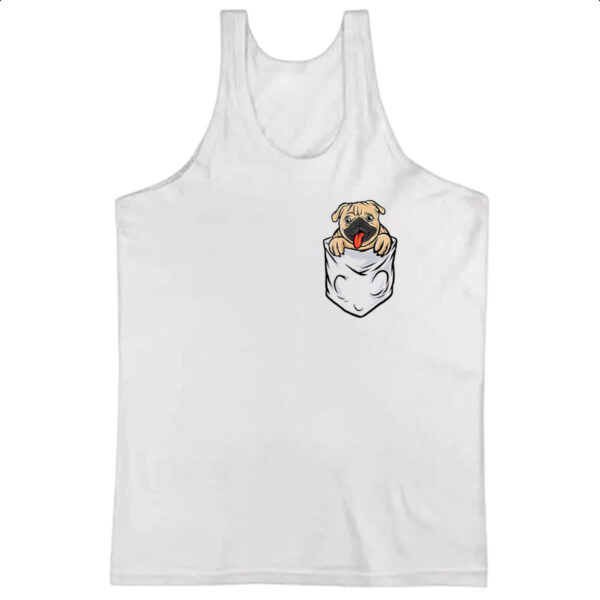 Camiseta Regata Pug no bolso