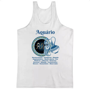 Camiseta Regata Signo de Aquario adjetivos