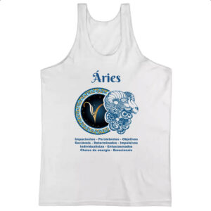 Camiseta Regata Signo de Aries adjetivos