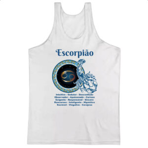 Camiseta Regata Signo de Escorpiao adjetivos