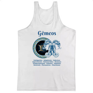 Camiseta Regata Signo de Gemeos adjetivos
