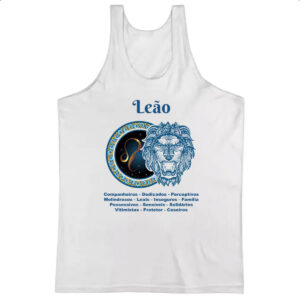 Camiseta Regata Signo de Leao adjetivos
