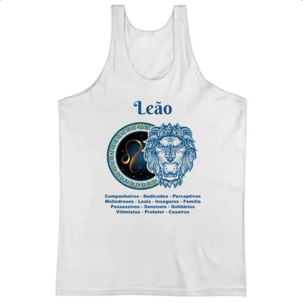 Camiseta Regata Signo de Leao adjetivos