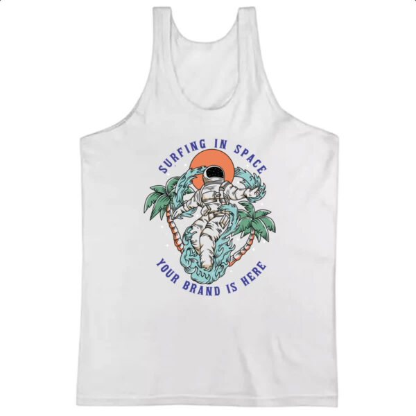 Camiseta Regata Astronauta Surfing in Space