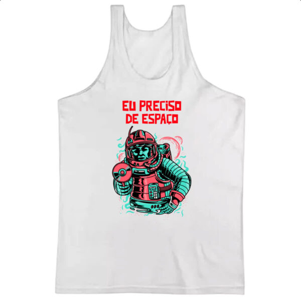 Camiseta Regata Astronauta armado preciso de espaco