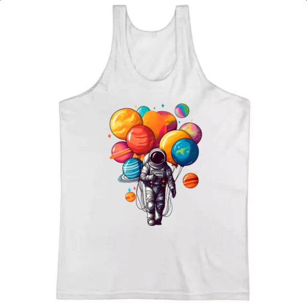 Camiseta Regata Astronauta planeta baloes
