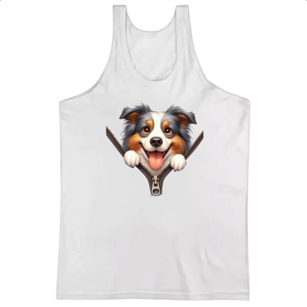 Camiseta Regata Australian shepherd no Ziper