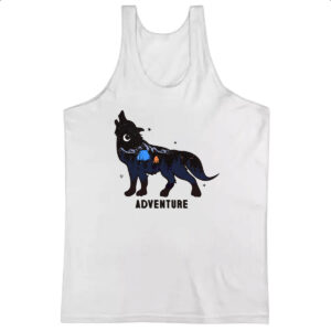 Camiseta Regata Aventura camping silhueta lobo