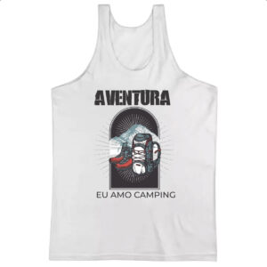 Camiseta Regata Aventura eu amo camping
