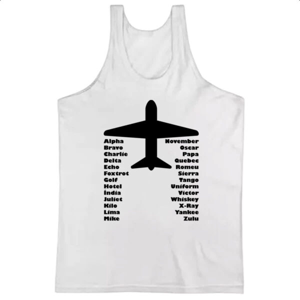 Camiseta Regata Aviao codigos foneticos