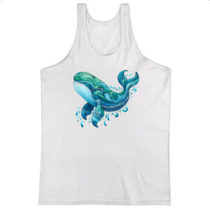 Camiseta Regata Baleia estilo tribal watercolor
