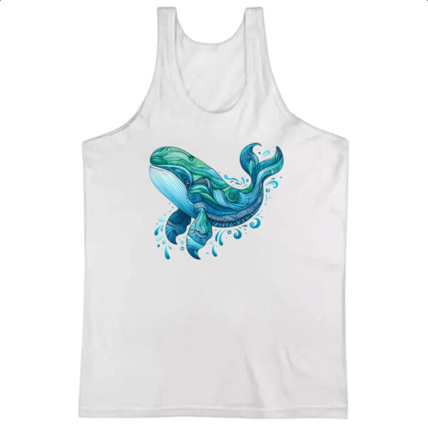 Camiseta Regata Baleia estilo tribal watercolor