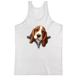 Camiseta Regata Basset Hound no Ziper