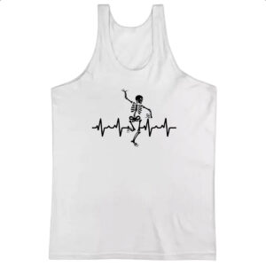 Camiseta Regata Batimento cardiaco esqueleto