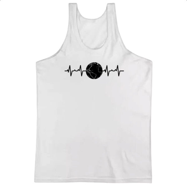 Camiseta Regata Batimento cardiaco planeta terra