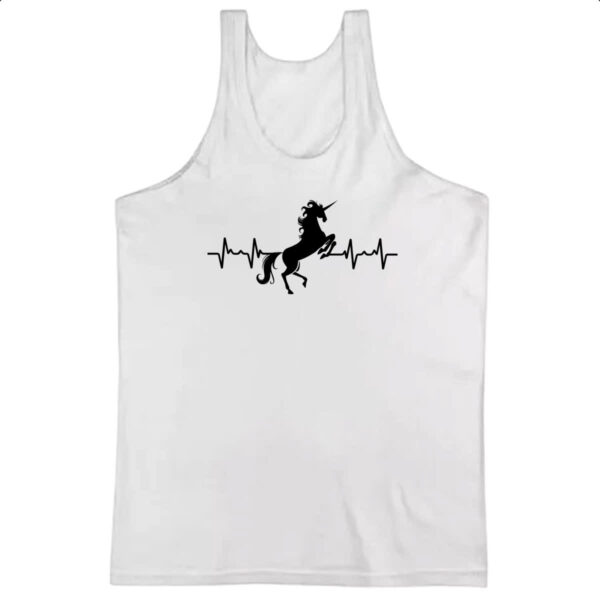 Camiseta Regata Batimento cardiaco unicornio