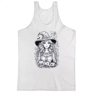 Camiseta Regata Bruxinha Art Line Halloween