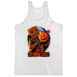 Camiseta Regata Halloween Espantalho doces ou travessuras