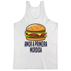 Camiseta Regata Hamburguer amor a primeira mordida