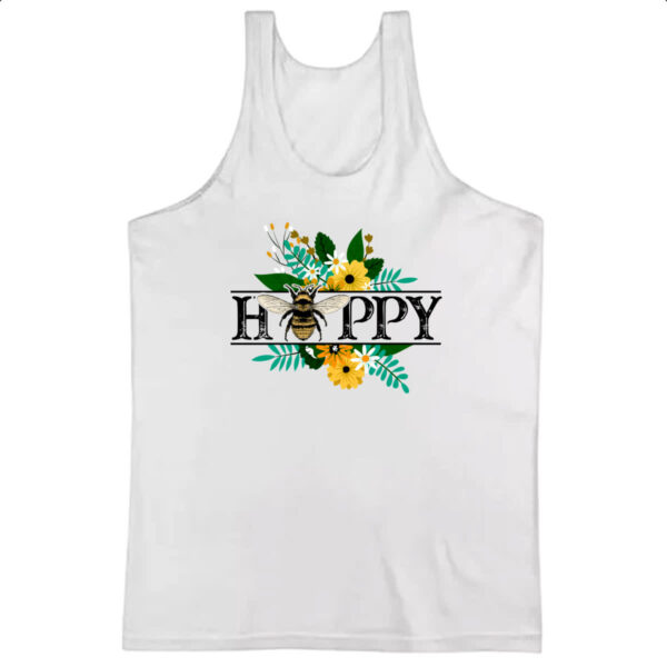 Camiseta Regata Happy Bee vintage flores