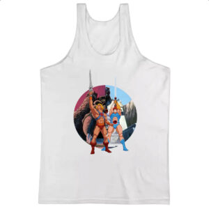 Camiseta Regata He-man e Lion espadas do poder