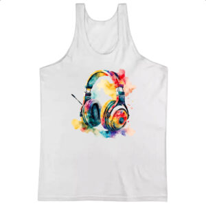 Camiseta Regata Headphone watercolor