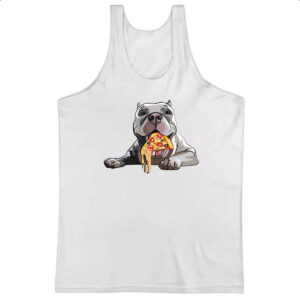 Camiseta Regata Cachorro comendo pizza