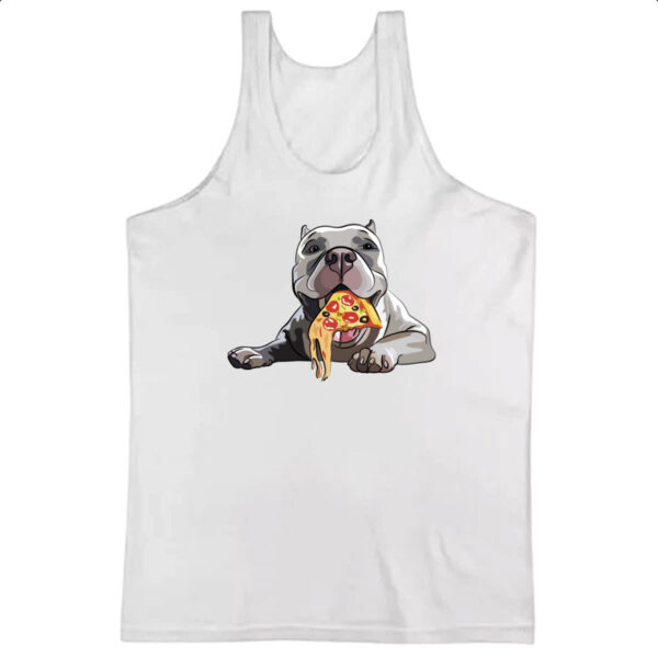 Camiseta Regata Cachorro comendo pizza