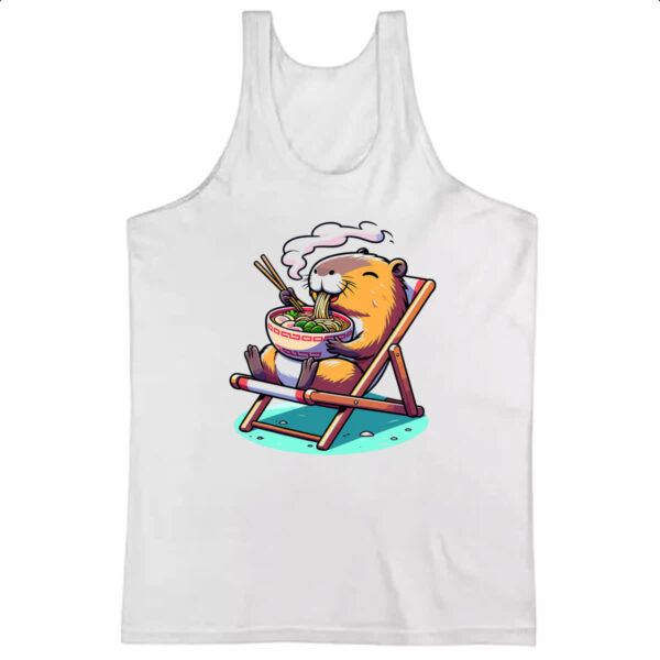 Camiseta Regata Capivara ferias comendo lamen