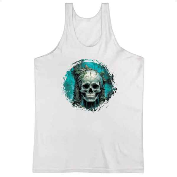 Camiseta Regata Casa em cranio de caveira
