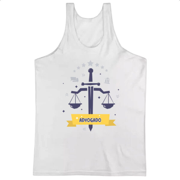 Camiseta Regata Advogado balanca e espada