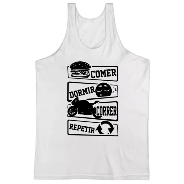 Camiseta Regata Comer Dormir Correr Repetir