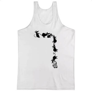 Camiseta Regata Corda de ratos roubando queijo